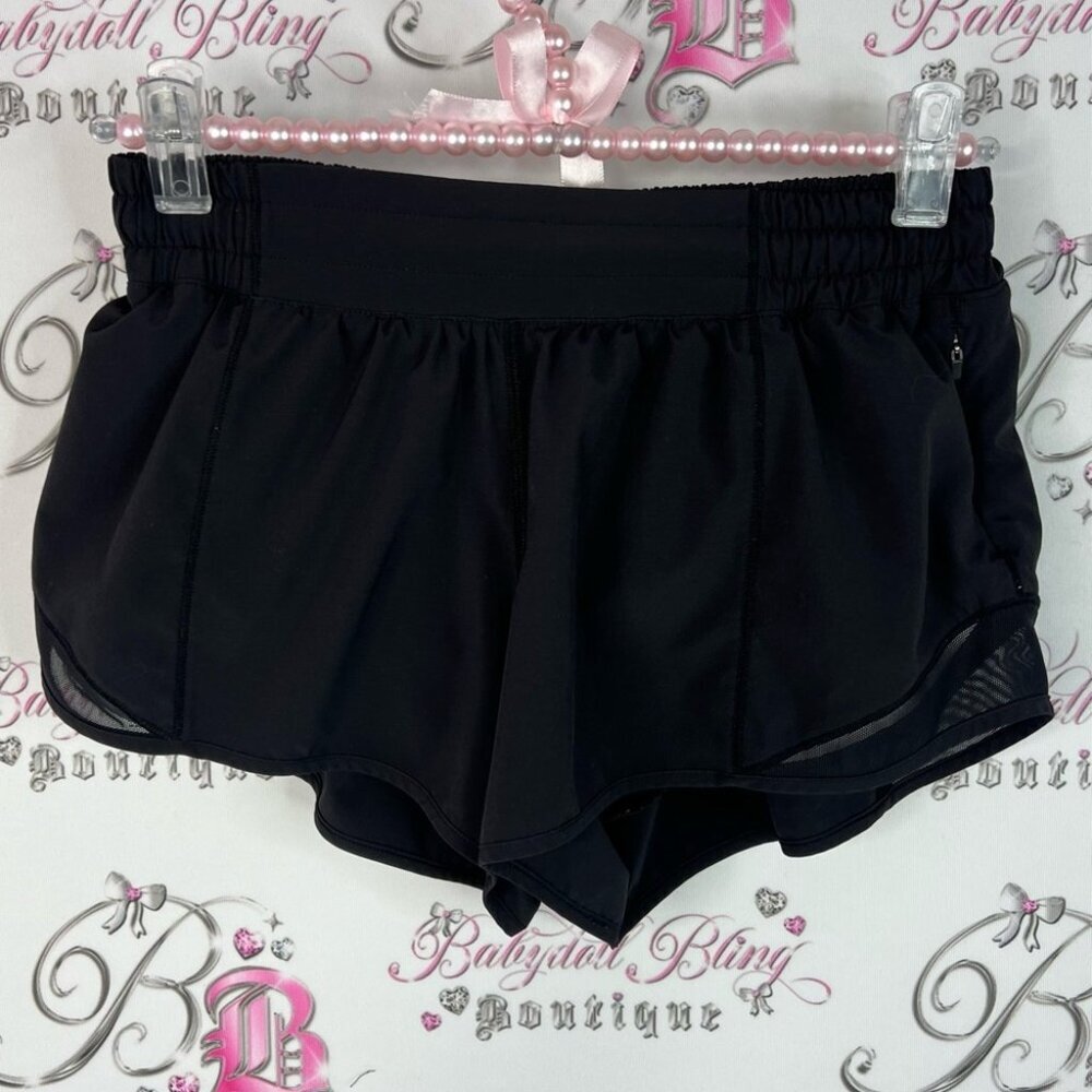 lululemon athletica shorts pockets mesh detail Black Women Shorts